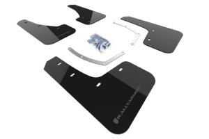 Subaru Ascent Mud Flap Kit - Rally Armor - UR Blk Flap/Grey Logo - Black - `18-`25 Subaru Ascent Mud Flap Kit - Rally Armor - UR Blk Flap/Grey Logo - Black - `18-`25